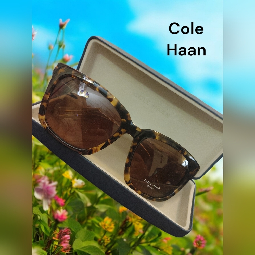 Cole Haan tokyo tortoise sunglasses with case